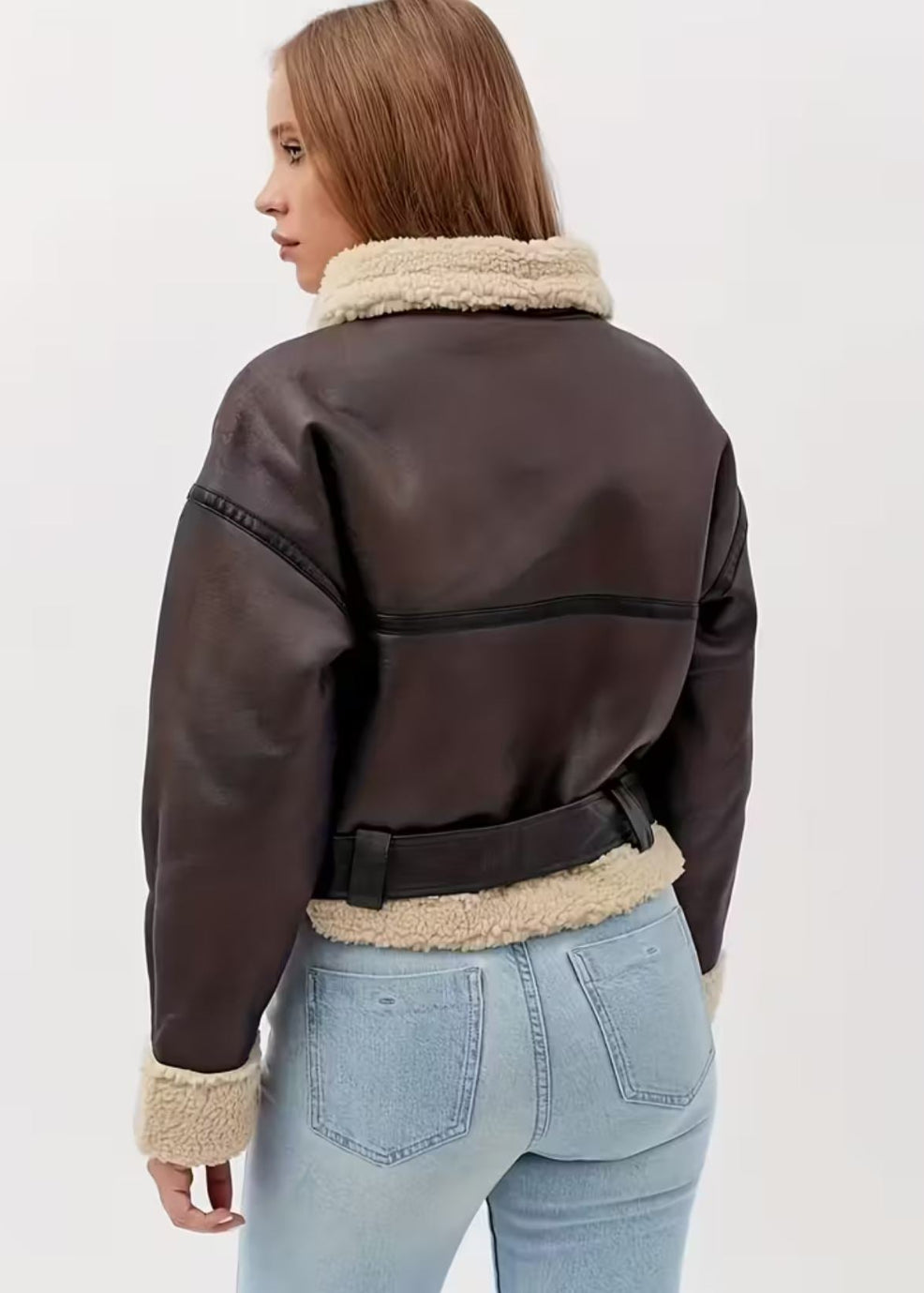 ZMAYR™ Giacca Corta con Pelliccia – Stile Aviatore