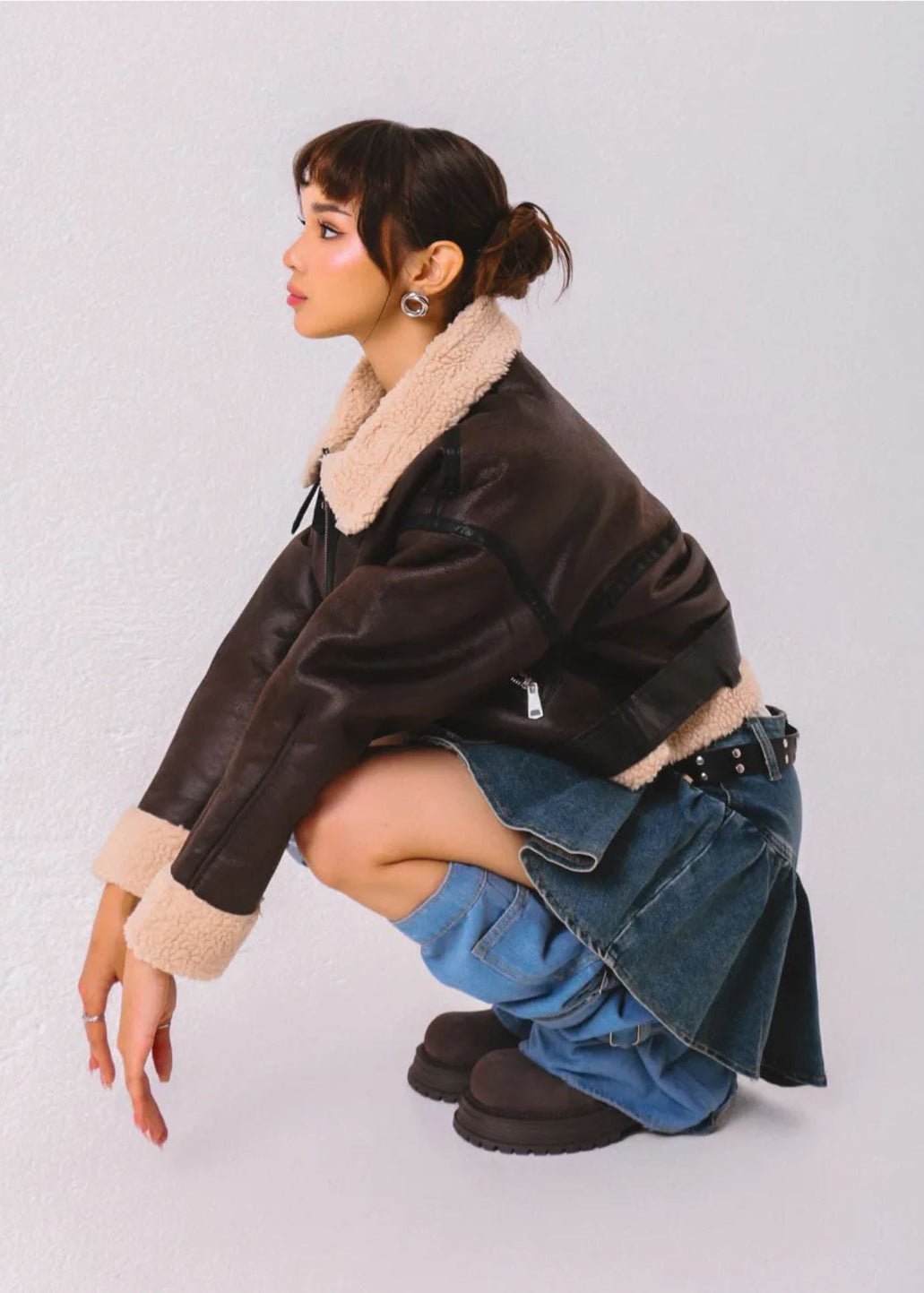 ZMAYR™ Giacca Corta con Pelliccia – Stile Aviatore