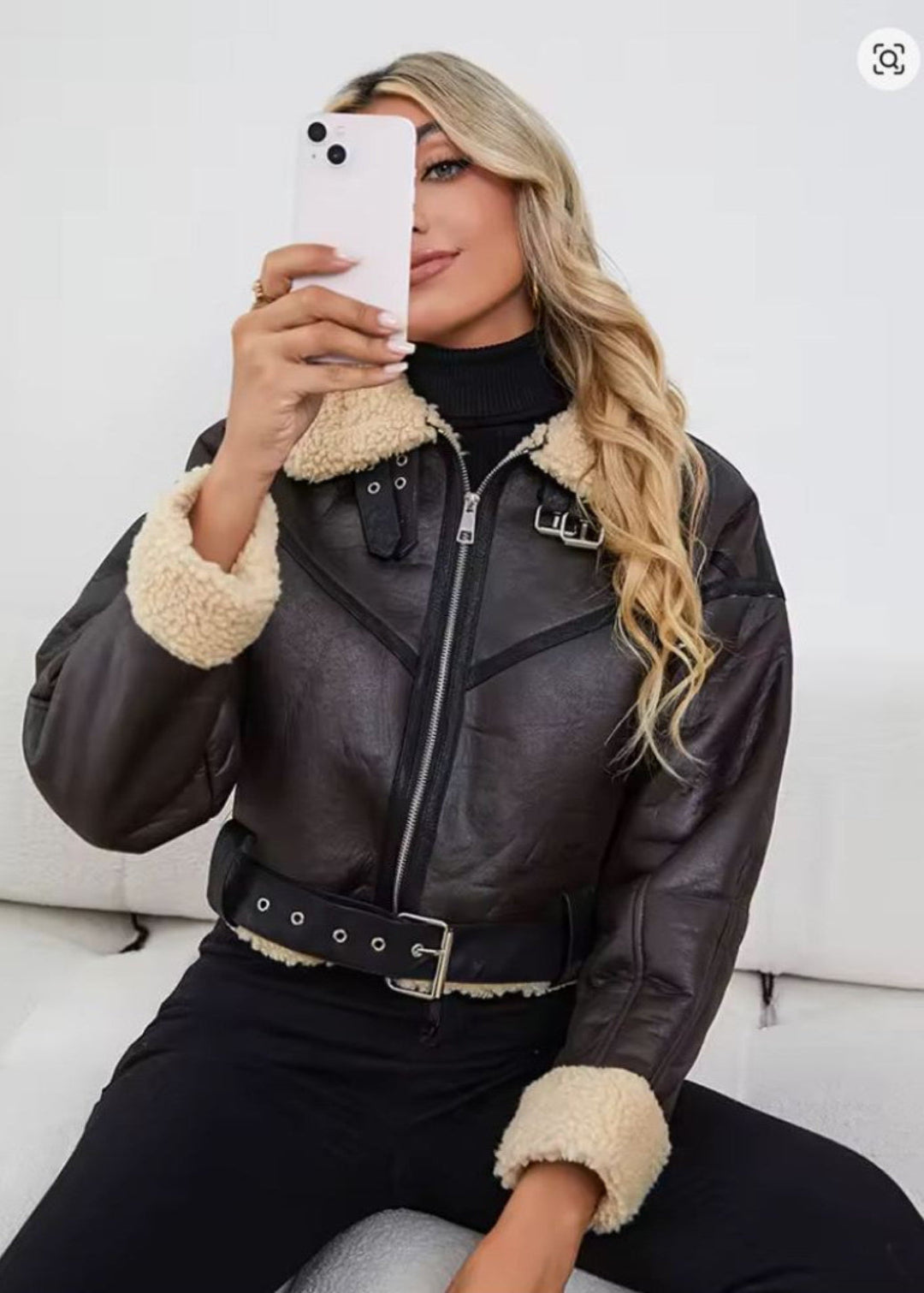 ZMAYR™ Giacca Corta con Pelliccia – Stile Aviatore